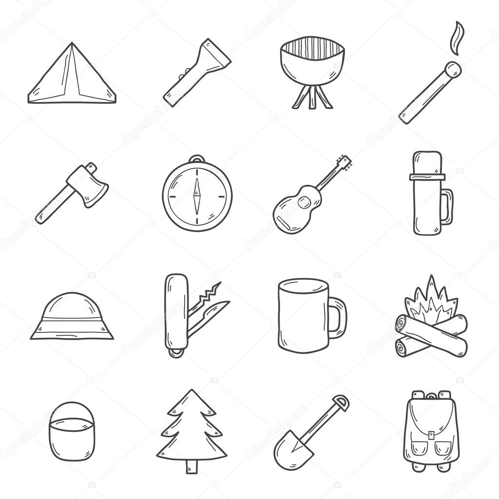 Set of camping icons