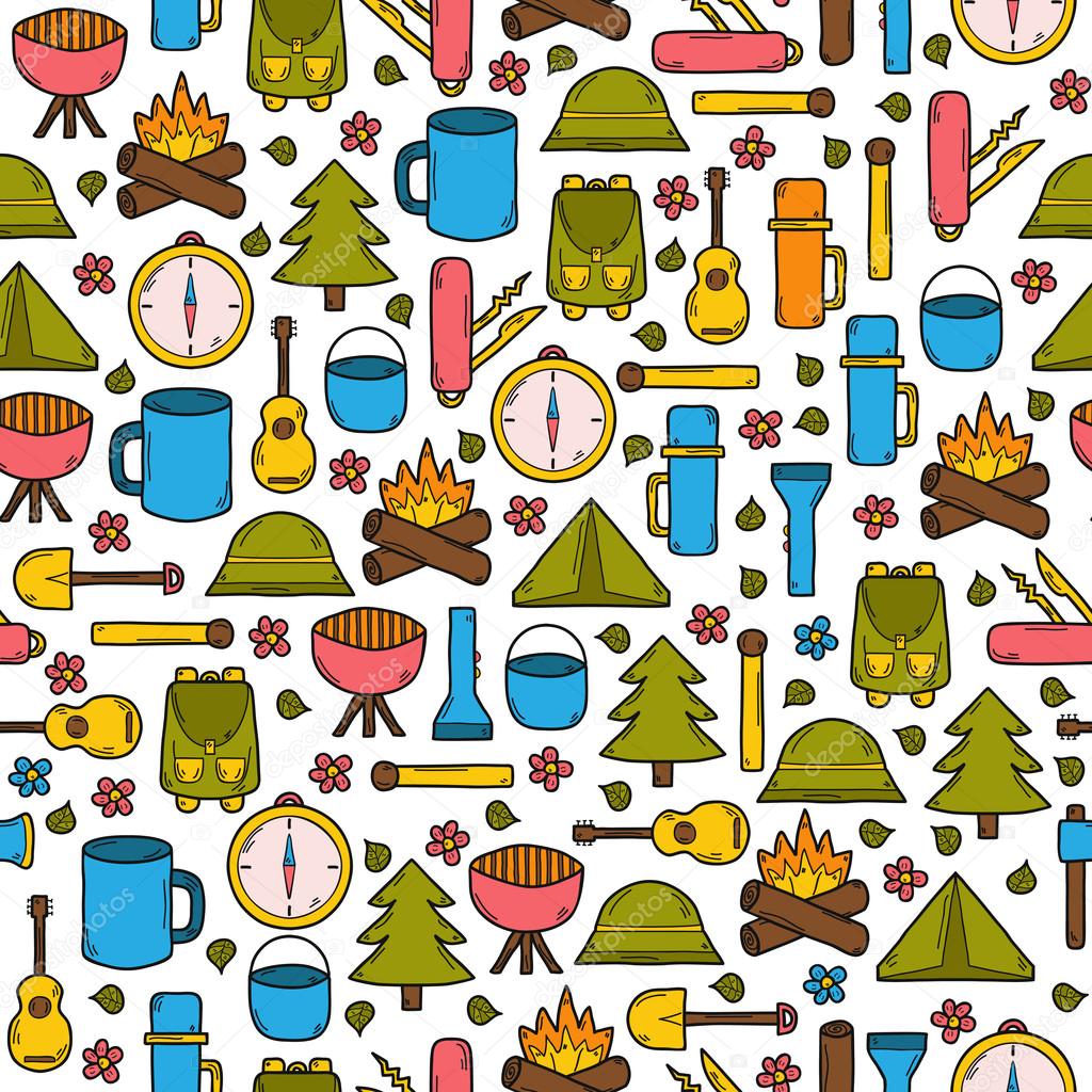 Seamless camping background