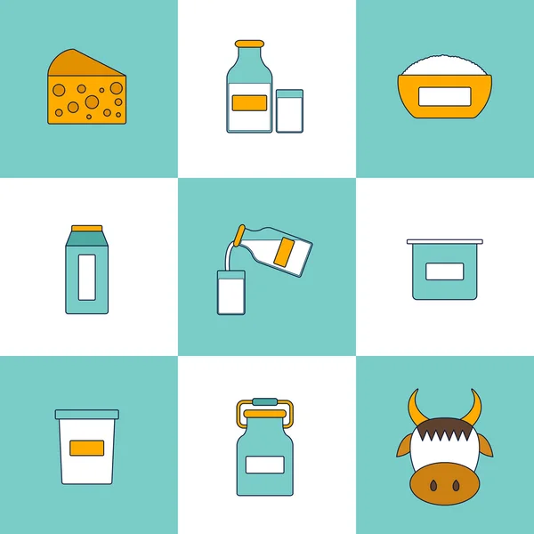 Produkty zawierające laktozę — Wektor stockowy
