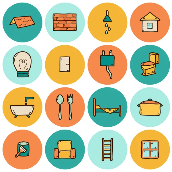 Home remodeling icons — Stock Vector