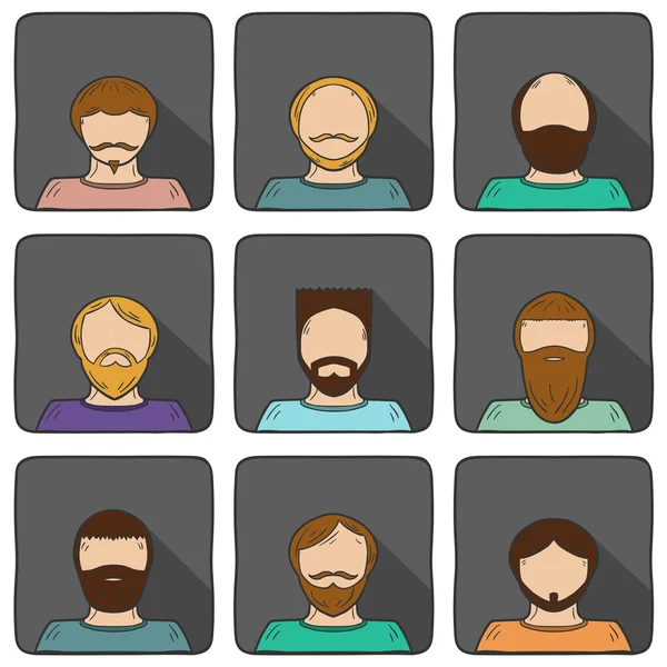 Ícones de estilo barba —  Vetores de Stock