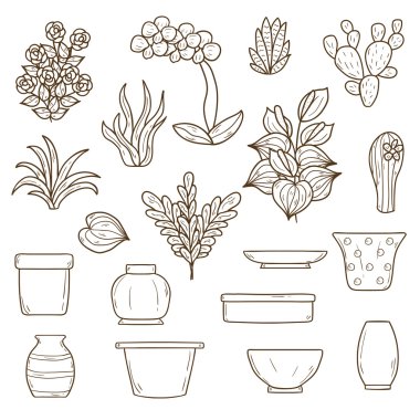 Simgeler houseplants karikatür