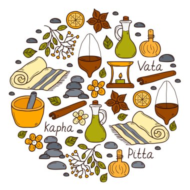 Yuvarlak ayurveda arka plan