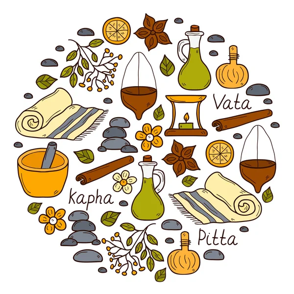 Round ayurveda background — Stock Vector