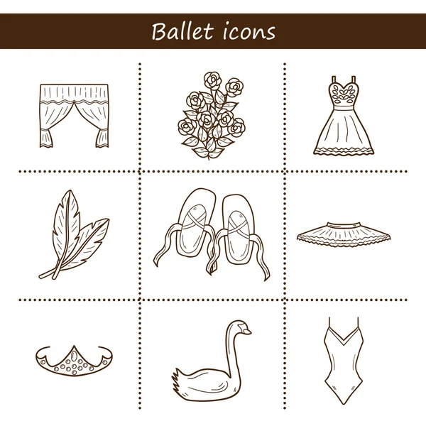 Objects on ballet them — Stock Vector