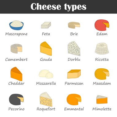 Elle çizilmiş peynir çeşitleri