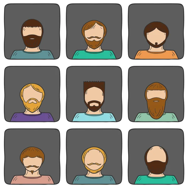 Iconos de estilo barba — Vector de stock