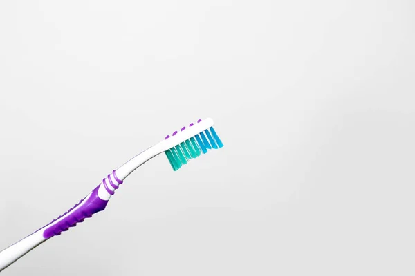 Blue White Toothbrush Isolated White Background Copy Space Dental Concept — Stock Photo, Image