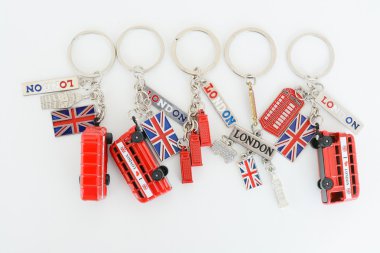 set of different red London breloques  clipart