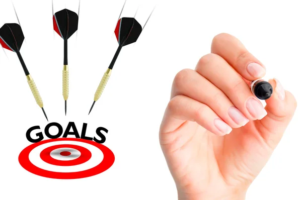 Darts moving to target — Stock Photo, Image