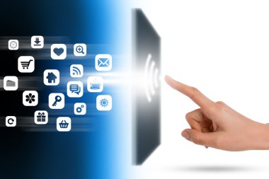wi-fi işareti ile düğmesindeki iterek el