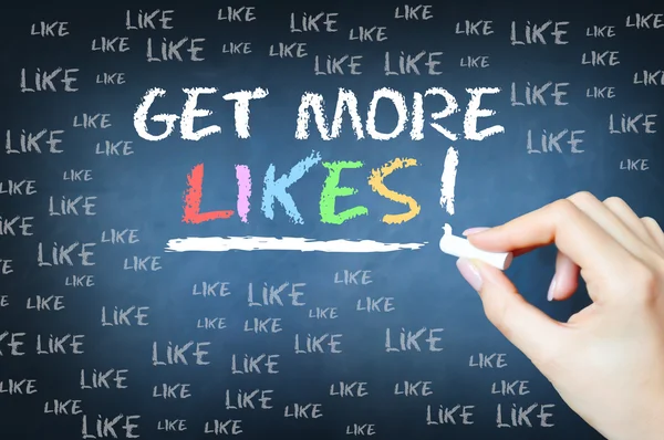 Get more likes inscription — Stock Photo, Image