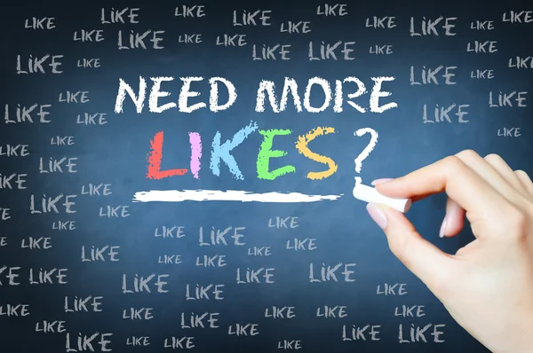 Need more likes incription — Stock Photo, Image