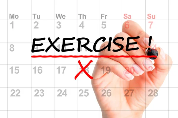 Concepto de ejercicio con calendario —  Fotos de Stock