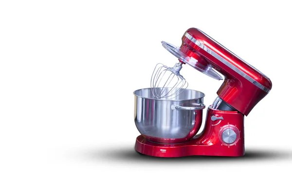 Miscelatore Robot Aiuto Cucina Rosso Isolato Sfondo Bianco — Foto Stock