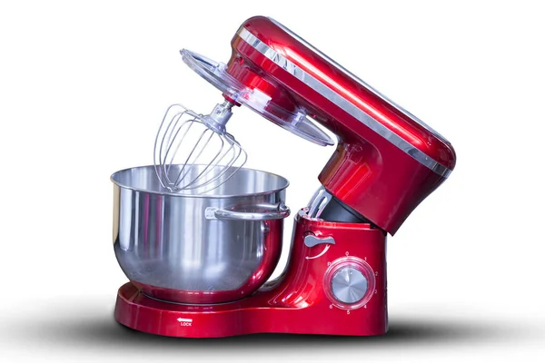 Red Kitchen Aid Robot Mixer Isolated White Background Stock Image