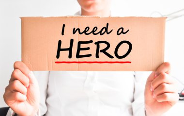 I need a hero text on cardboard clipart