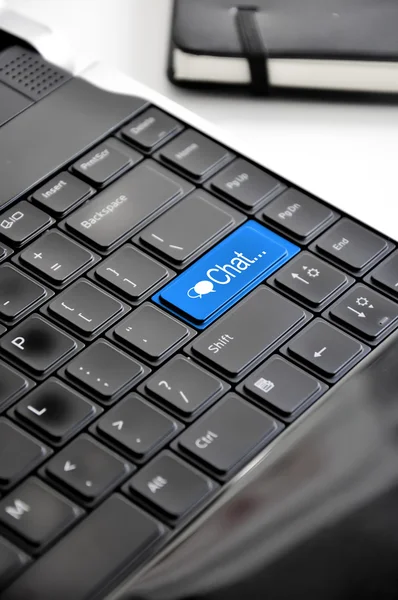 Chat button on keyboard — Stock Photo, Image