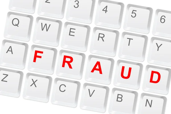 Fraud button on computer keyboard — Stock Photo, Image