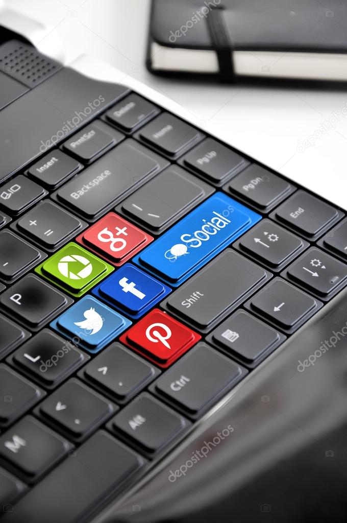 Social media apps keyboard buttons