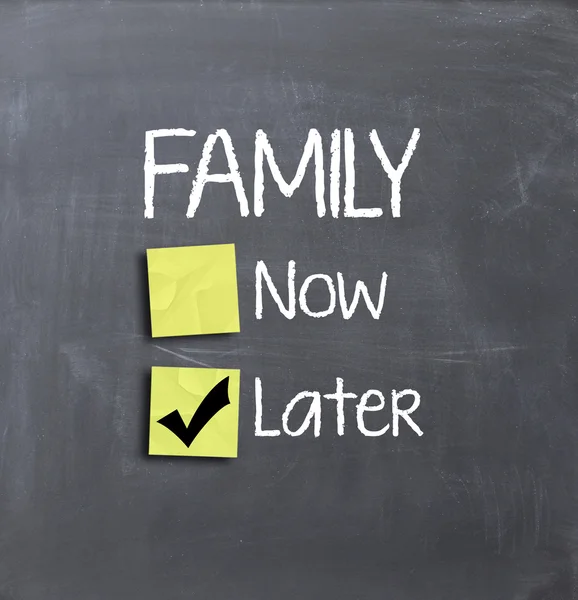 Family now or later question — Stock Photo, Image