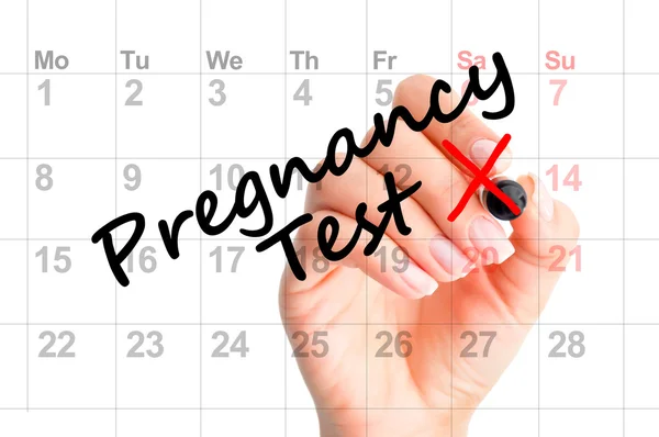 Τεστ εγκυμοσύνης ημερολόγιο ημερομηνίας παράδοσης — Φωτογραφία Αρχείου