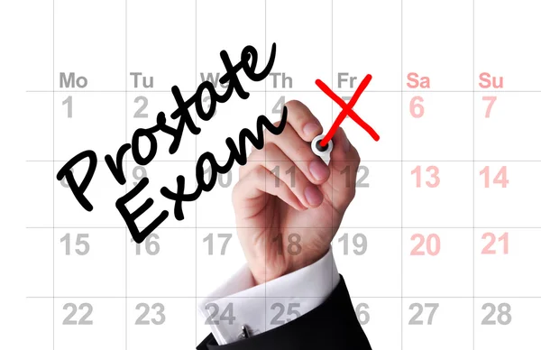 Date de l'examen de la prostate marché sur le calendrier — Photo