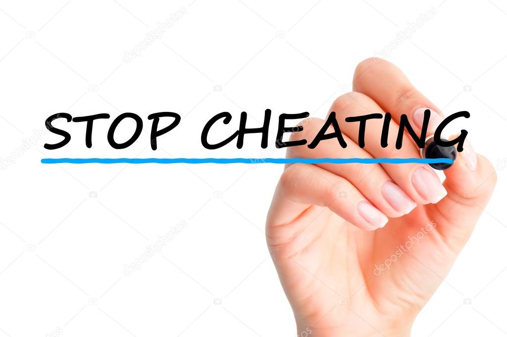 Stop cheating concept