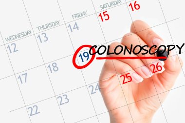 Colonoscopy appointment date on calendar clipart