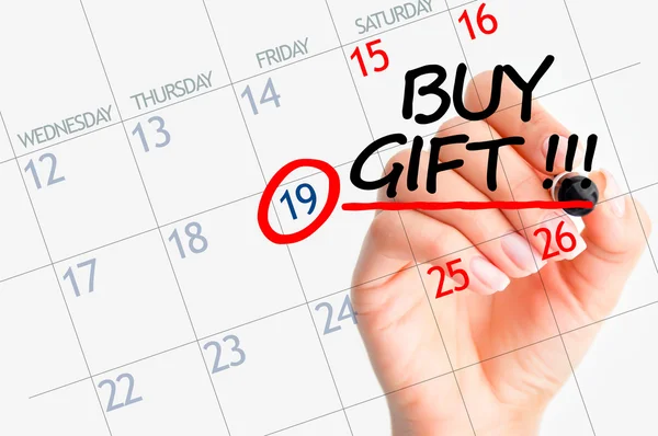 Buy a gift reminder date