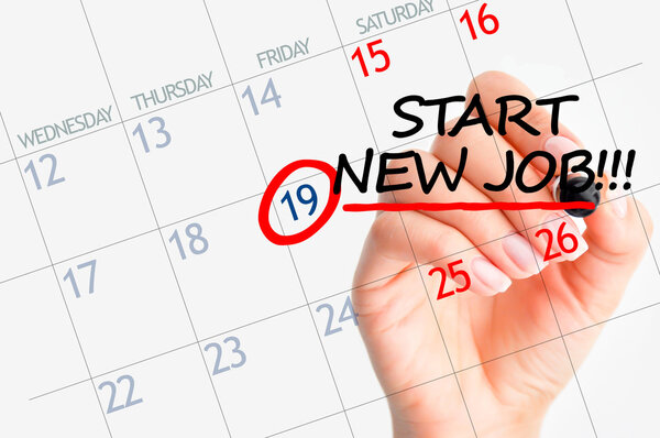 Start new job date in calendar