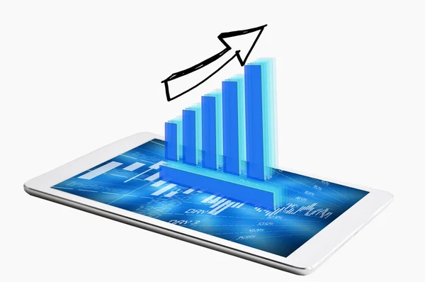 Tablet with graph — Stock Photo, Image