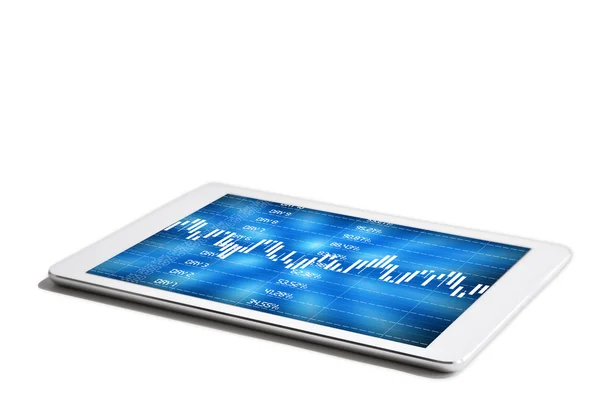 Digitální tablet s obchodní graf — Stock fotografie