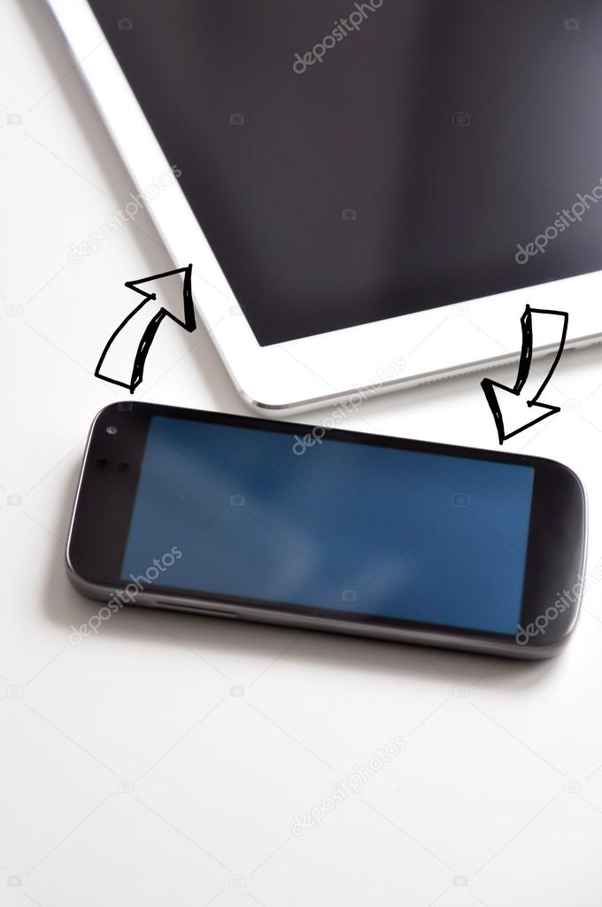 Tablet and mobile phone sync