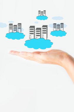 Cloud computer network concept clipart