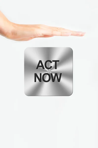 Pushing act now button — Stock Photo, Image