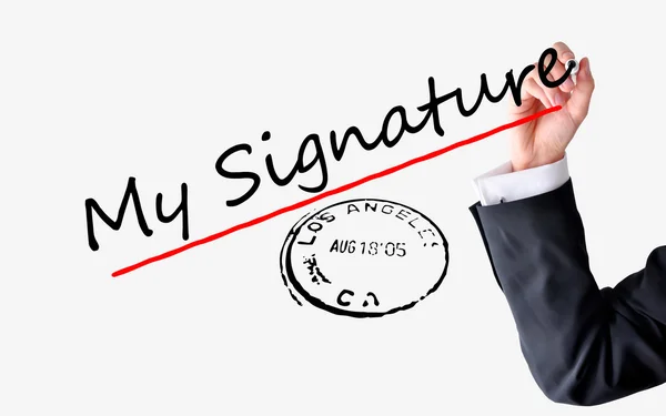 Signing a contract concept — Stock Photo, Image