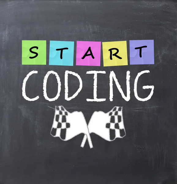 Beginnen met coderen van tekst — Stockfoto