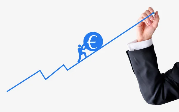 Pushing euro zone economy — Stock Photo, Image