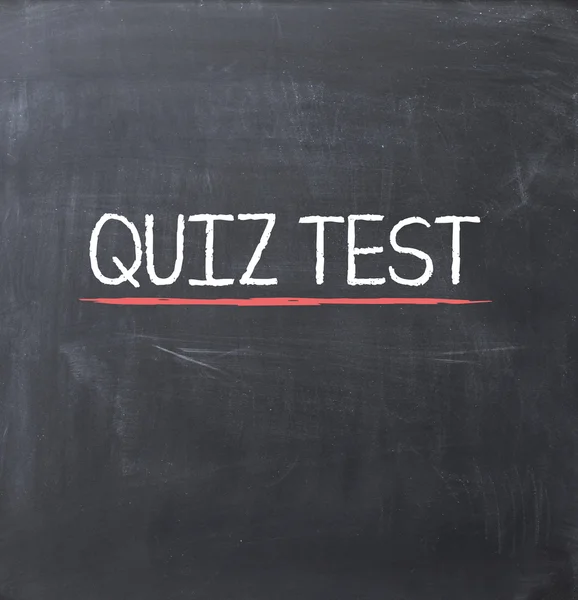 Quiz test on a blackboard — Stock Photo, Image