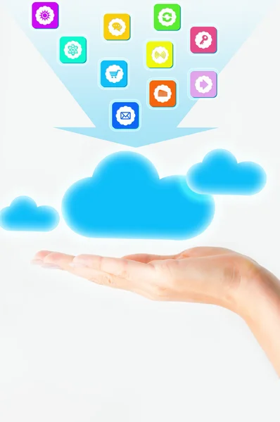 Cloud file sharing — Stock Photo, Image