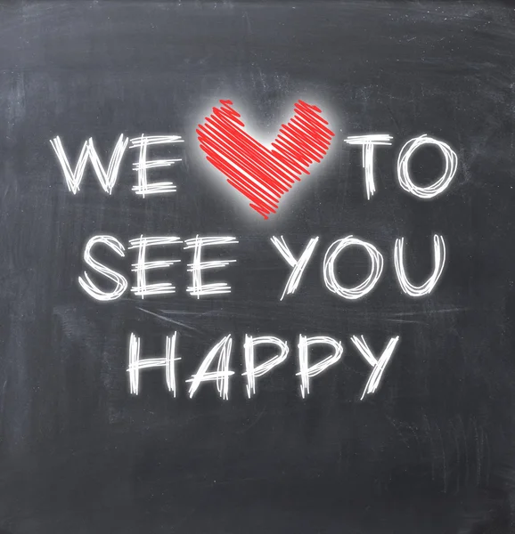 We love to see you happy — Stock Photo, Image