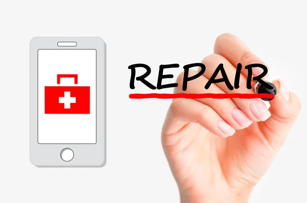 Smartphone reparation koncept — Stockfoto