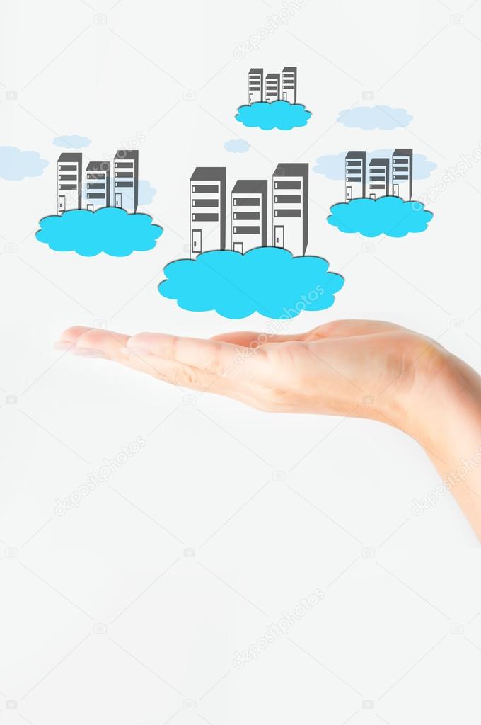 Cloud computer network concept
