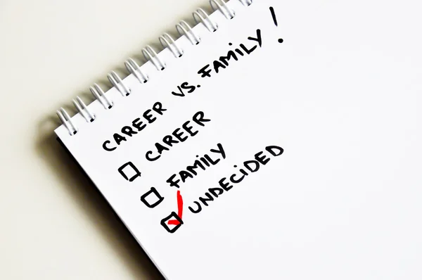 Career versus family decision — Stock Photo, Image