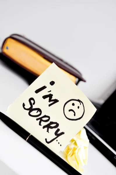 I'm sorry message post it — Stock Photo, Image