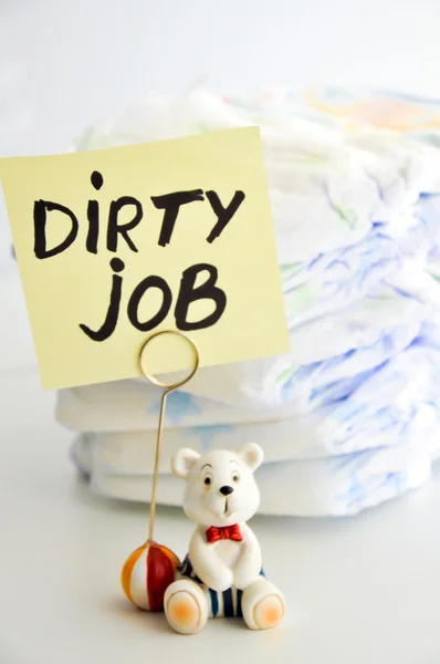 Changing diapers is a dirty job — Stock Photo, Image