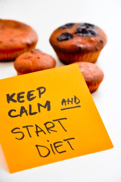 Mantenere la calma e iniziare una dieta — Foto Stock