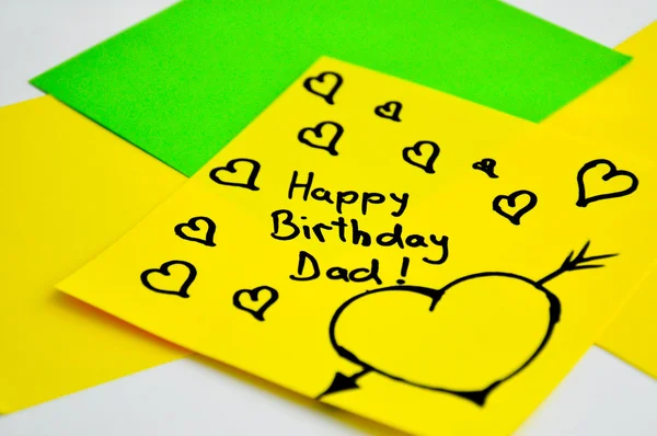 Feliz cumpleaños papá nota —  Fotos de Stock