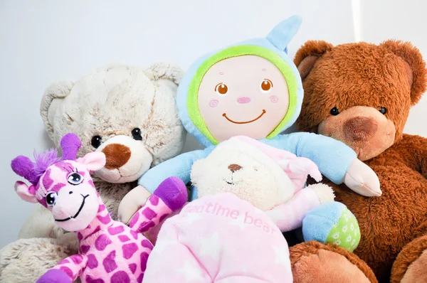 Pile of colorful soft toys — Stock Photo, Image